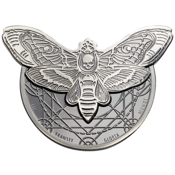 Tanzania: Death's-head Hawkmoth 2 uncje Srebra 2018 Proof
