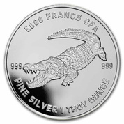 Czad: Mandala Crocodile 1 uncja Srebra 2022