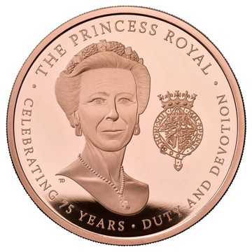 The 75th Birthday of HRH The Princess Royal £5 Złoto 2025 Proof 