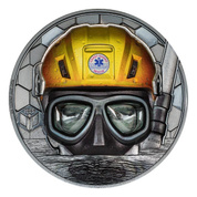 Cook Islands: Real Heroes - Coast Guard kolorowany 3 uncje Srebra 2023 Black Proof Ultra High Relief