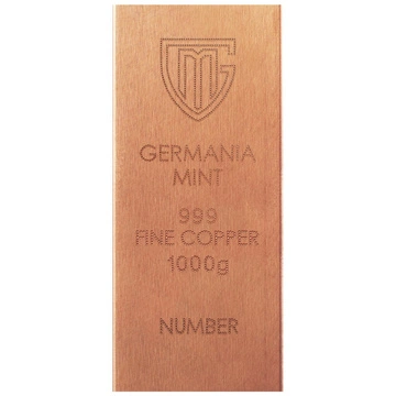 Медно кюлче Germania Mint 1000 грама мед