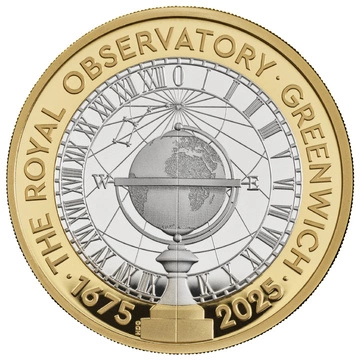 350 Years of the Royal Observatory, Greenwich £2 pozłacany Srebro 2025 Proof 