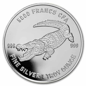 Czad: Mandala Crocodile 1 uncja Srebra 2022