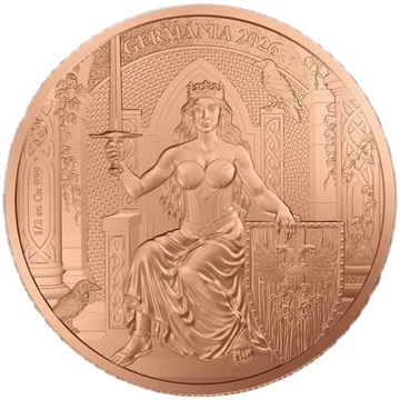 Медна монета Germania Mint: Germania 1/2 унция Мед 2026