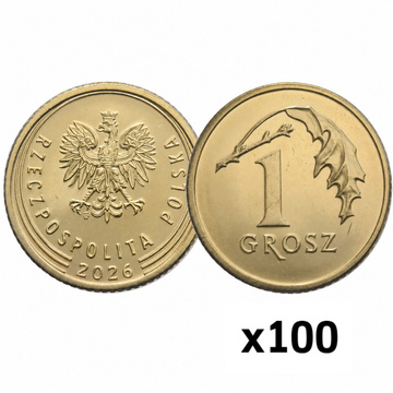 Národní banka Polska: 1 groš Mincovní sáček (100 kusů) 2026 UNC