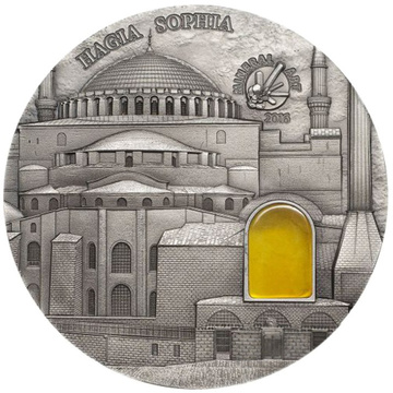 Palau: Mineral Art - Hagia Sophia 2 unce Stříbra 2016 Antiqued Coin