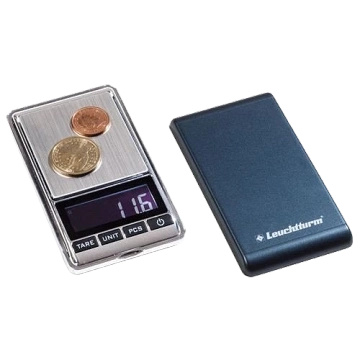 Leuchtturm – digitální váha na mince LIBRA MINI. Rozsah měření: 0,01–100 g