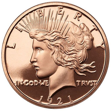 Peace Dollar 1 unce Mědi