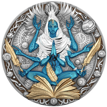 Niue: Cobellian kolorovaná/pozlacená 2 unce Stříbra 2025 Antiqued Coin