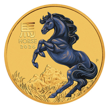 Australská Lunar III - Rok Koně barevná 1/10 oz zlata 2026