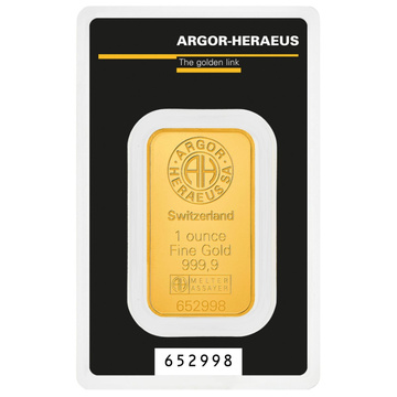 Zlatý slitek Argor-Heraeus 1 unce zlata