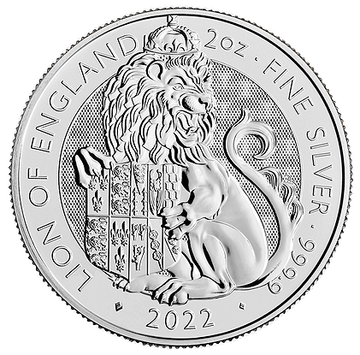 The Royal Tudor Beasts: Lion of England 2 unce stříbra 2022