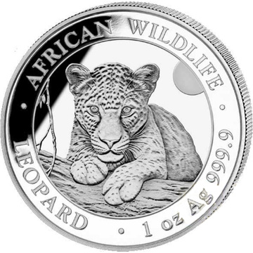 Somálsko: Stříbro 2025: africká divoká příroda - leopard 1 oz