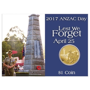 Anzac Day: Australský zpravodajský sbor Hliníková mince 2017 (mince v kartě)