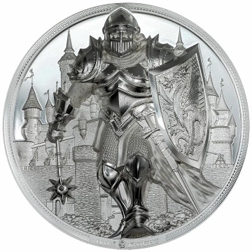 Cook Islands: Iron Knight 5 oz Silver 2024 Proof Ultra High Relief Coin