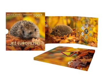 Polské Oběžné Mince "Jež" - sada mincí 1 gr - 5 zł 2007