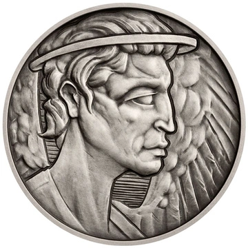 Stříbrná mince Mythological Figures - Angel Stand 1 unce stříbra 2026 Antiqued