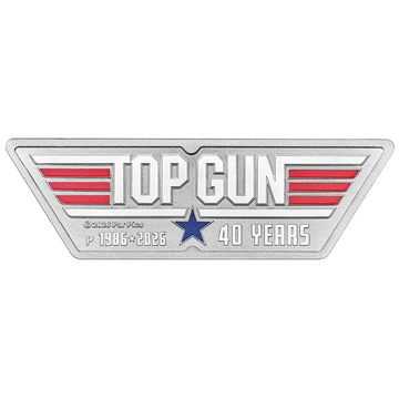 Stříbrná mince 40 Years of Top Gun kolorovaná 1 oz stříbra 2026 Shaped Coin