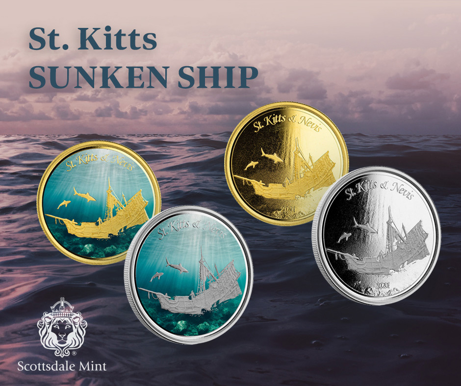 St. Kitts Sunken Ship Scottsdale Mint 