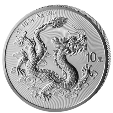 China: Chinesischer Drache 1 Unze Silber 2026