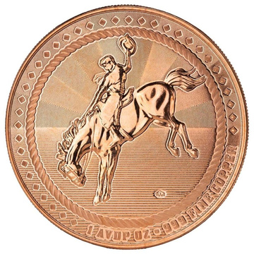 Kupfermedaille Cowboy with Buffalo Privy 1 Unze AVDP Kupfer
