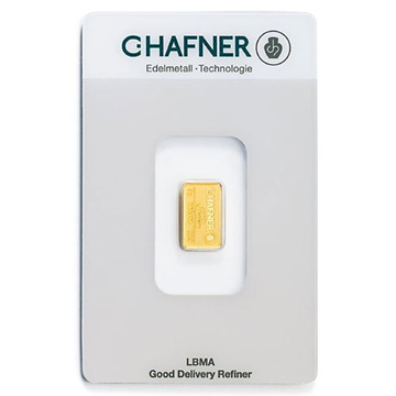  C. Hafner 2 grams Gold Bar LBMA GD Refiner