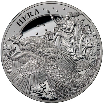 St Helena: Goddess - Hera and the Peacock 10 oz Silber 2022 Proof