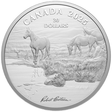Kanada: Mustang Country von Robert Bateman $30 Silber 2025 Proof-Münze