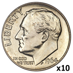 USA: 10 Cents Silver Random Year (fineness Ag.900) Circulated 10 Stück