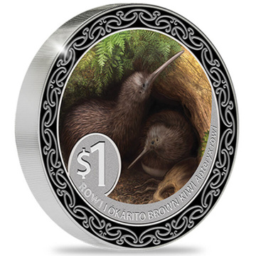 Kiwi coloured 1 oz Silber 2025 Proof Coin