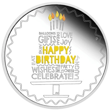 Happy Birthday coloured 1 oz Silber 2022 Proof