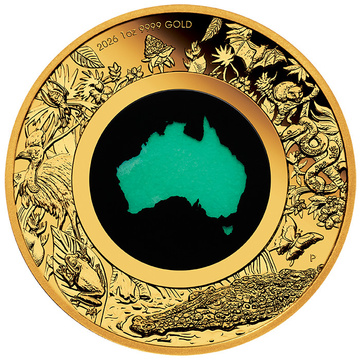 Goldmünze Great Southern Land 1 Unze Gold 2026 Chrysoprase Proof