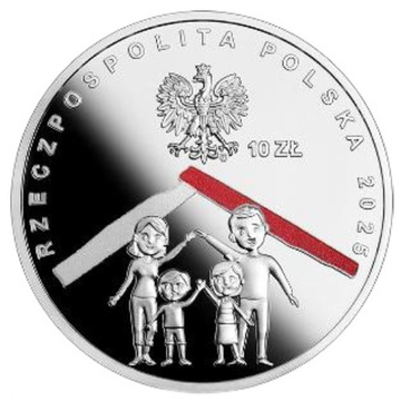 An Polen glaube ich – Lied „Rota” koloriert 10 zł Silber 2025 Proof