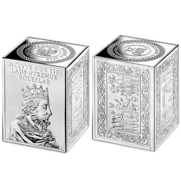 1000 Jahre Krönung von Bolesław Chrobry 100 Zł Silber 2025 Matte Proof (Münze in Quaderform)