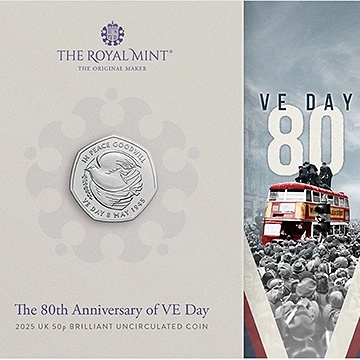 The 80th Anniversary of VE Day 50p Cupro-Nickel 2025