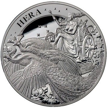 St Helena: Goddess - Hera and the Peacock 10 oz Silber 2022 Proof