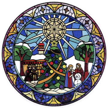 Samoa: Buntglas-Weihnachten, koloriert, 1 Unze Silber, 2025, Polierte Platte (Proof)