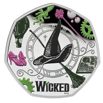 Wicked 50p koloriert Silber 2026 Proof
