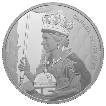 Canada: Queen Elizabeth II’s coronation $50 Silber 2022 Proof Coin 