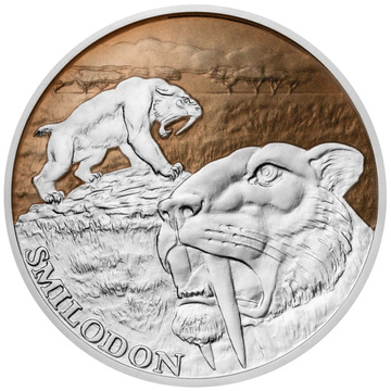 Silbermünze Ice Age - Säbelzahntiger koloriert 42 g Silber 2026 Proof