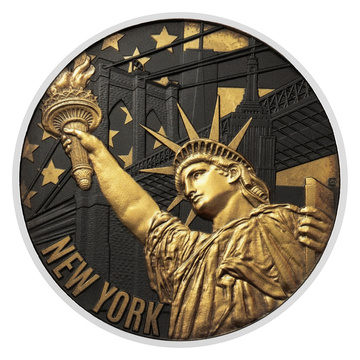 Silbermünze Reise um die Welt - New York koloriert 3 Unzen Silber 2026 Proof