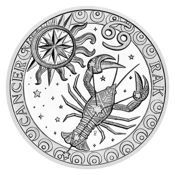 Silbermedaille Sternzeichen - Krebs 20 g Silber 2026 Proof