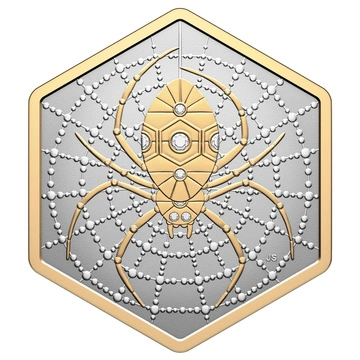 Silbermünze Nature's Delight: The Spider vergoldet 1 Unze Silber 2026 Reverse Proof