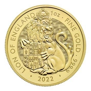The Royal Tudor Beasts: Lion of England 1 oz Gold 2022 