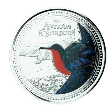 Antigua & Barbuda: Frigatebird coloured 1 oz Silber 2021