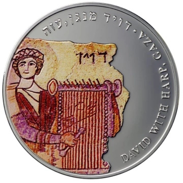 David with Harp coloured 1 oz Silber 2012 Coin 