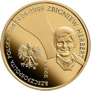 Zbigniew Herbert 200 PLN 2008 Proof