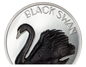  Cook Islands: Black Swan 2 oz Silver 2023 Black Proof Ultra High Relief 