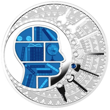 Silver Coin Cameroon: Key of Knowledge Colored 500 Francs Silver 2023 Proof