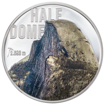 Cook Islands: Mountains - Half Dome colored 2 oz Silver 2023 Proof Ultra High Relief